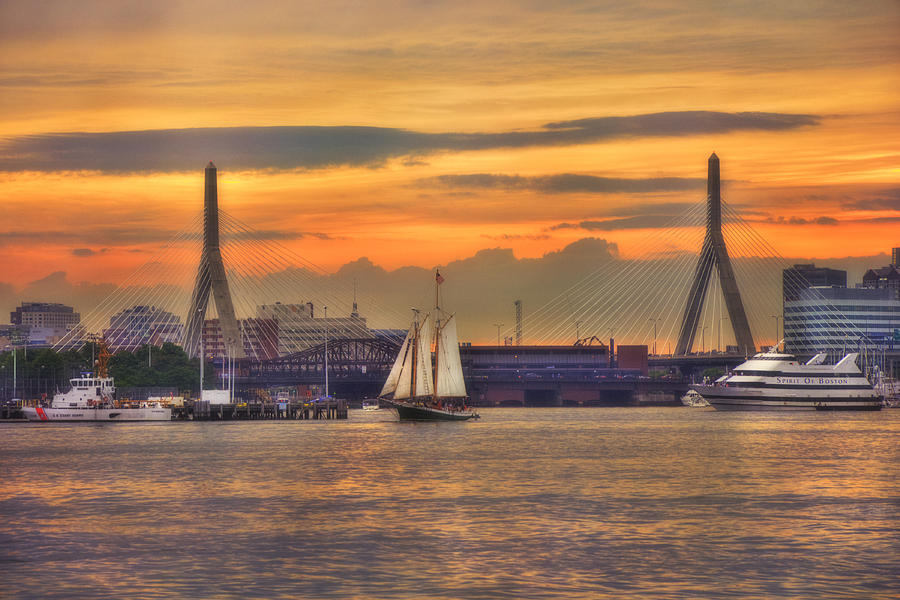 Zakim Bridge Sunset - Boston Photograph by Joann Vitali