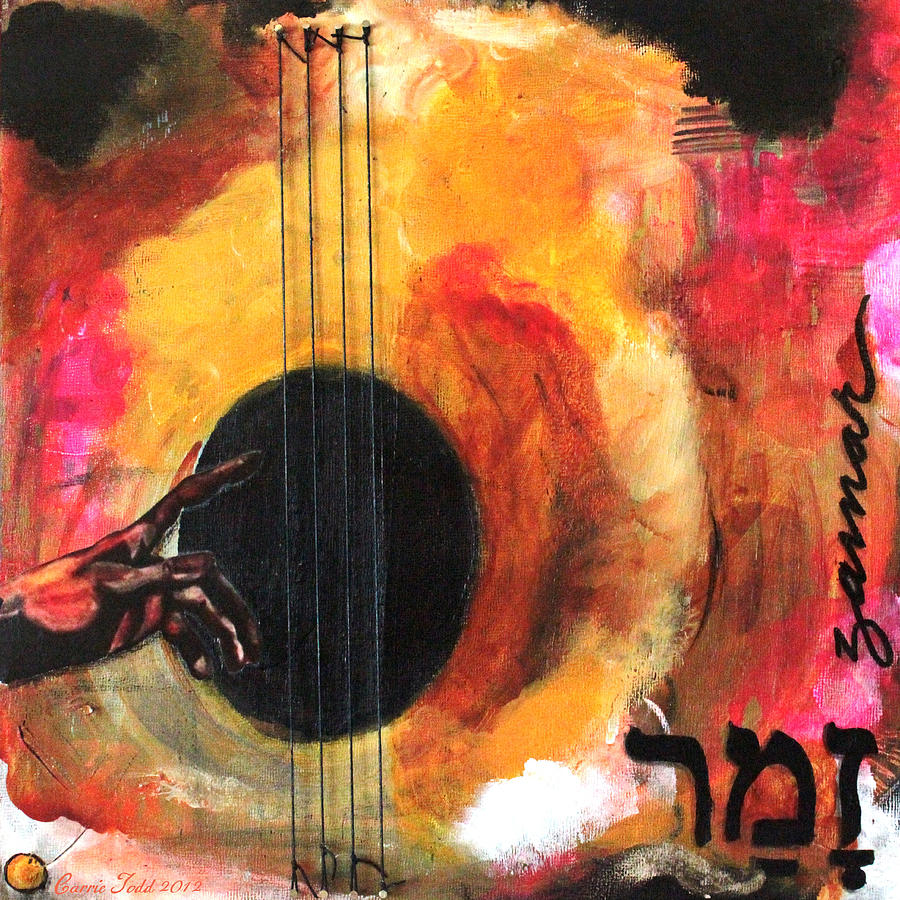 Guitar Still Life Mixed Media - Zamar by Carrie Todd