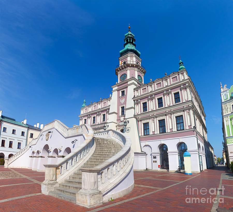 Zamosc Poland Historic buildings with the town hall Photograph by Michal Bednarek
