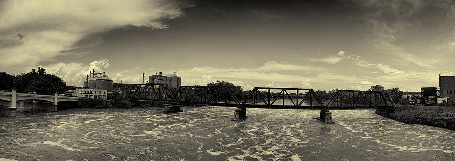 Zanesville Railroad Bridge Black and White Photograph by Joshua House