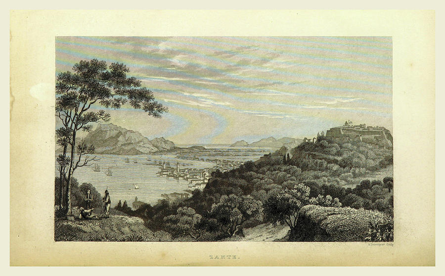 Zante, 19th Century Engraving Drawing by Litz Collection - Fine Art America