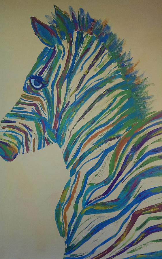 Zebra Painting - Zany Zebra by Judi Goodwin