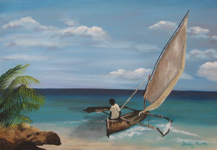 Zanzibar Painting - Zanzibar Sail 2 by Jenny Smith