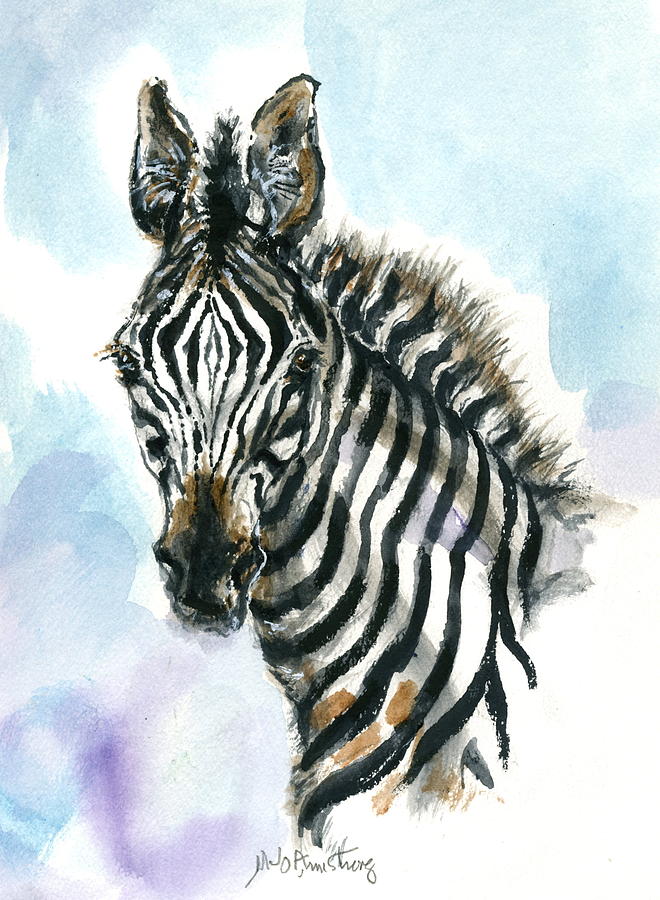 Zebra 1 Painting by Mary Armstrong