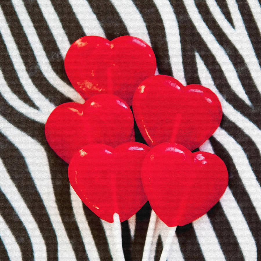 Zebra and Hearts Photograph by Art Block Collections