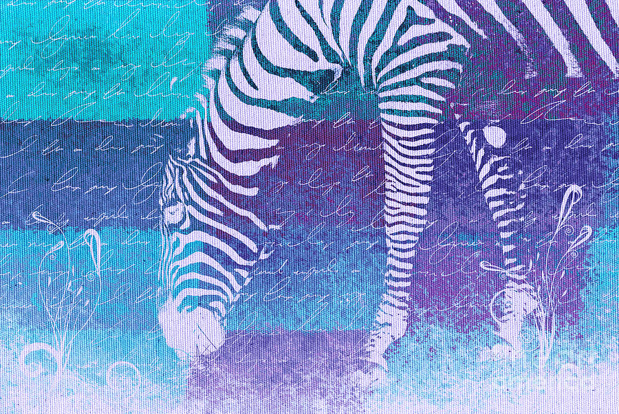Zebra Digital Art - Zebra Art - bp02t01 by Variance Collections