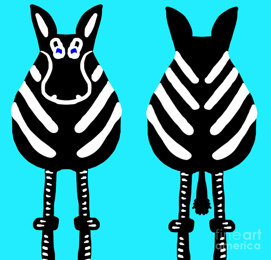 Zebra Whimsy Both Ends Painting by Barefoot Bodeez Art