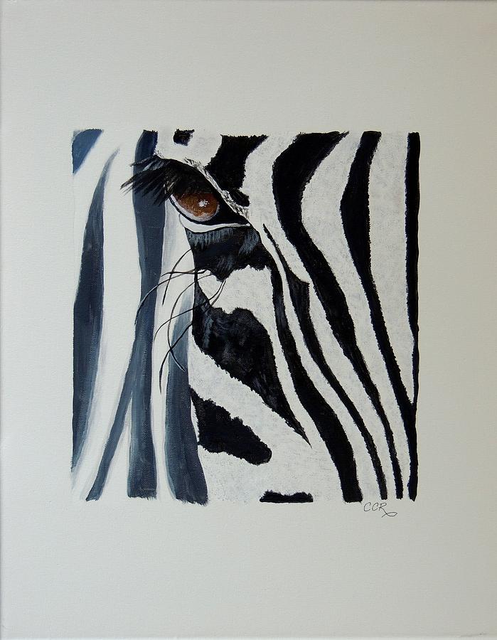 Black And White Painting - Zebra by Connie Campbell Rosenthal