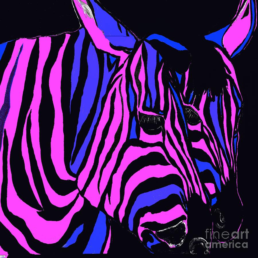 Zebra Couple Abstract Painting by Saundra Myles