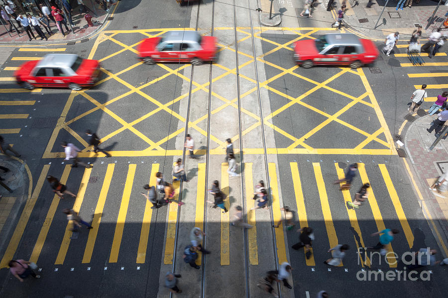 Hong Kong Photograph - Zebra crossing - Hong Kong by Matteo Colombo