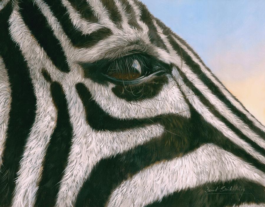 Zebra.  Painting by David Stribbling