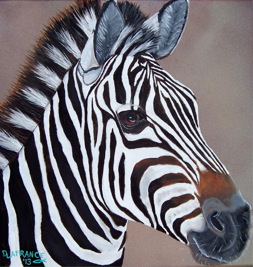 Wildlife Painting - Zebra by Debbie LaFrance