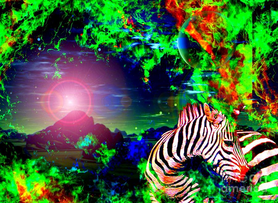 Zebra Dream Painting by Saundra Myles