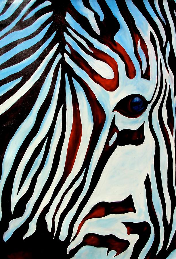 Zebra Face Painting by Ras T