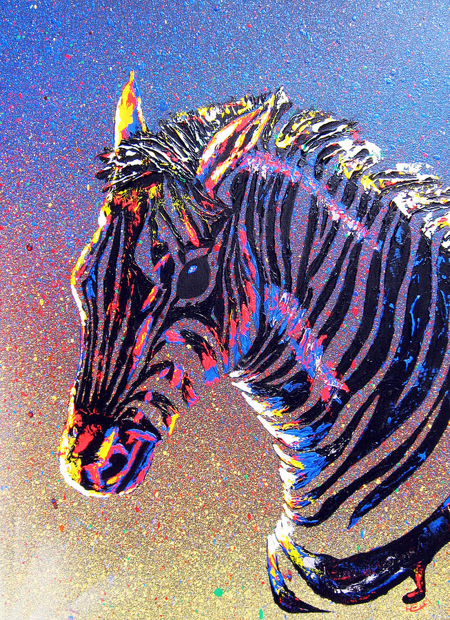 Tiger Painting - Zebra Fantasy by Mayhem Mediums