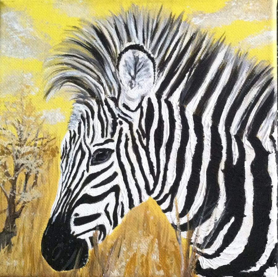 Wildlife Painting - Zebra Foal by Helene Thomason