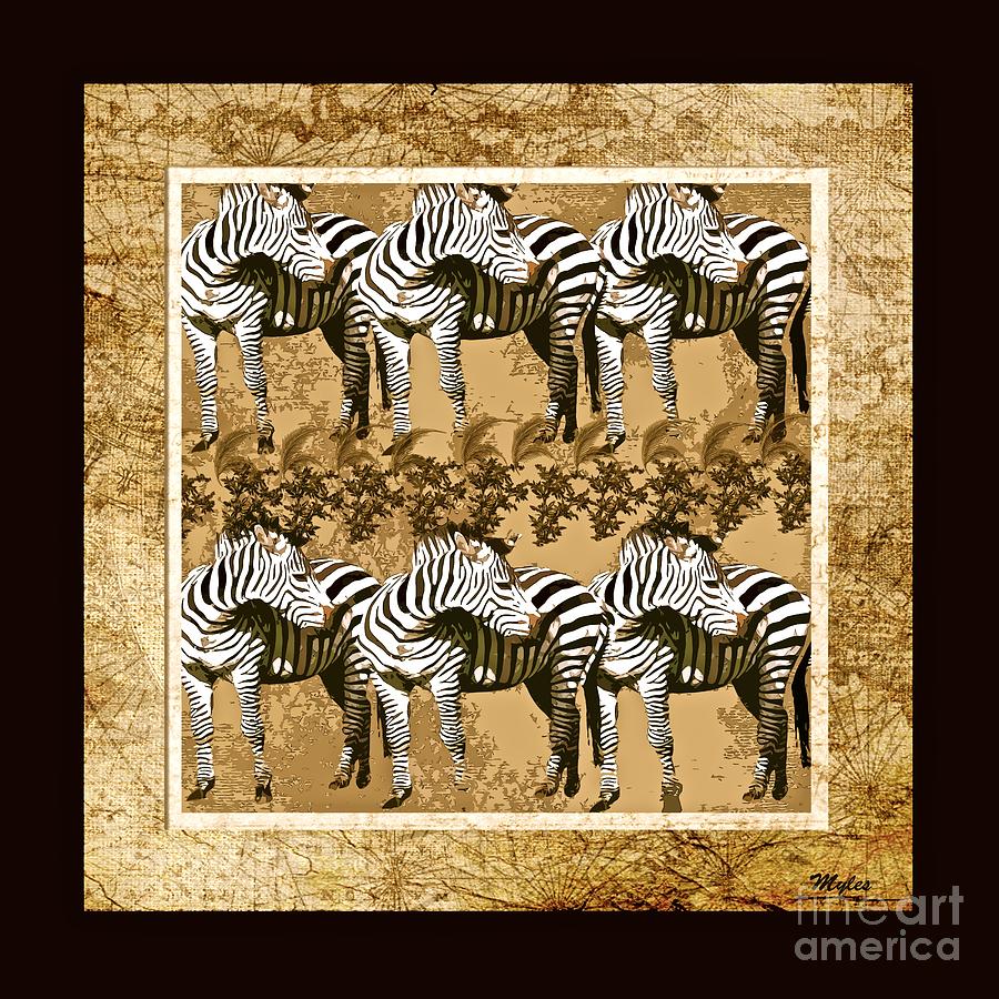 Zebra Herd #2 Painting by Saundra Myles