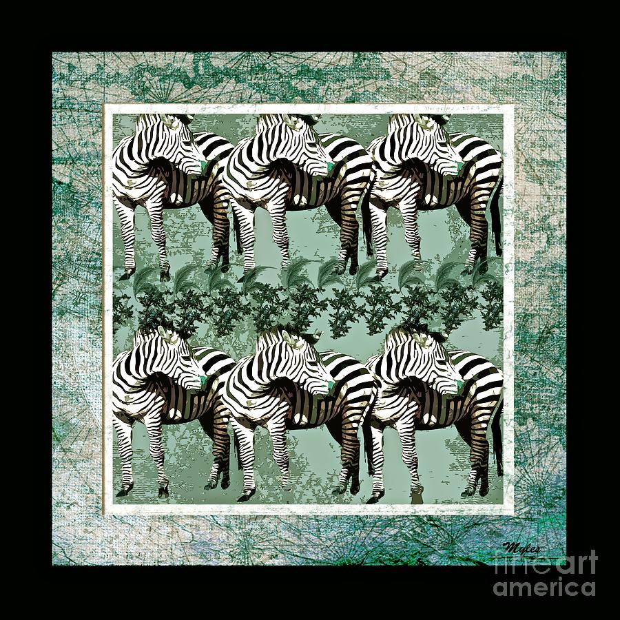 Zebra Herd Painting by Saundra Myles