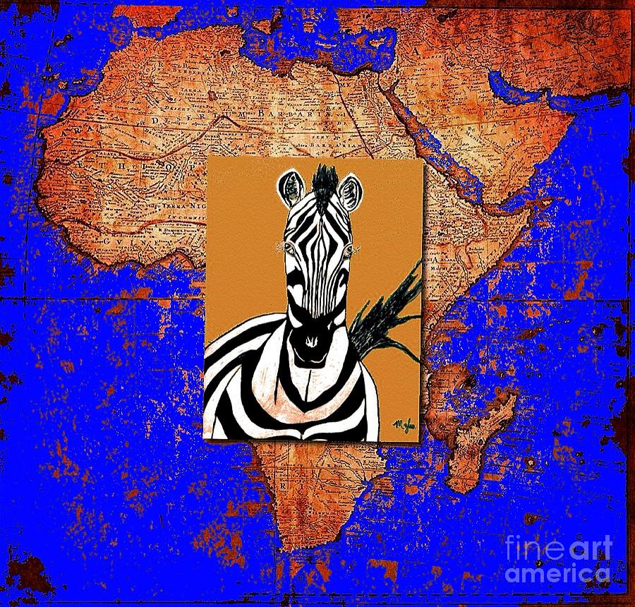 Zebra Homeland  Painting by Saundra Myles