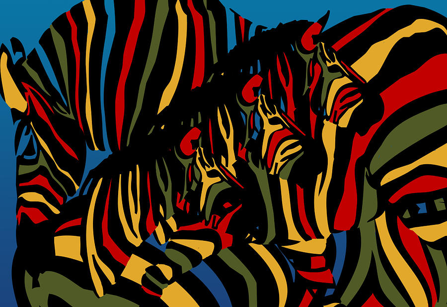 Jungle Digital Art - Zebra In The Jungle 2 by Mark Ashkenazi