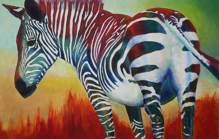 Zebra In The Red Painting by Carol Jo Smidt