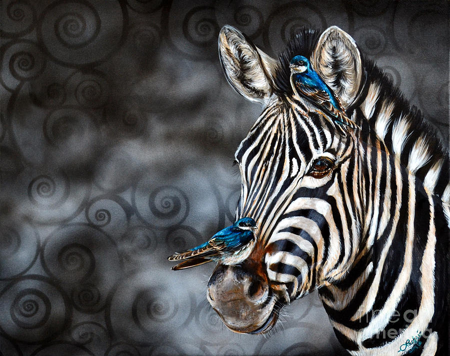 Zebra Painting by Lachri