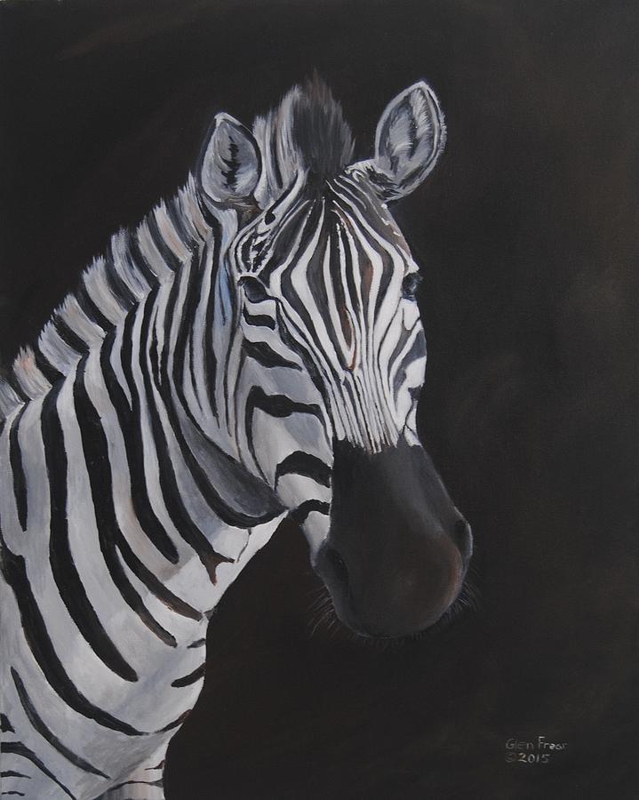 Zebra mare Painting by Glen Frear - Fine Art America