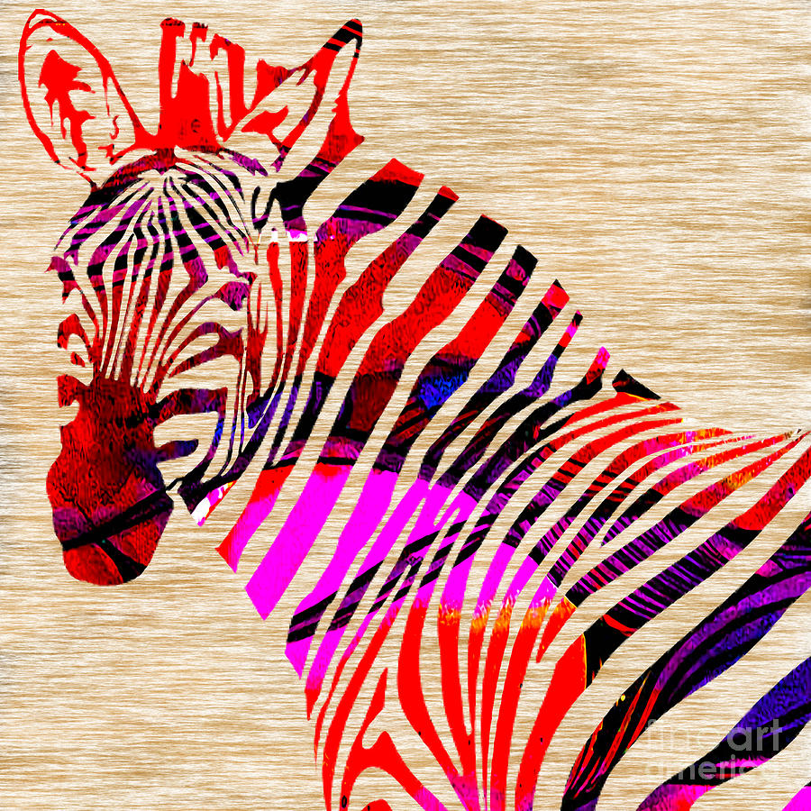 Zebra Mixed Media by Marvin Blaine