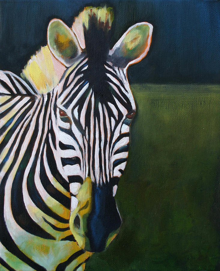 Zebra On The Green Painting by Carol Jo Smidt