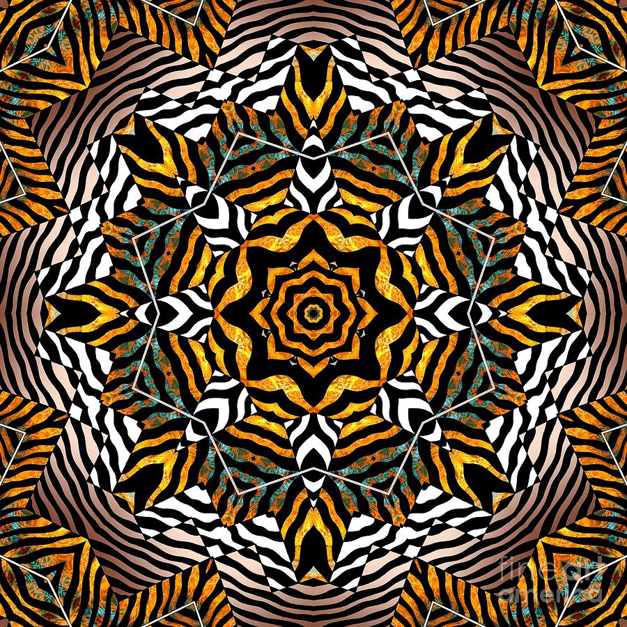 Zebra Star Mandala Mixed Media by Joseph J Stevens