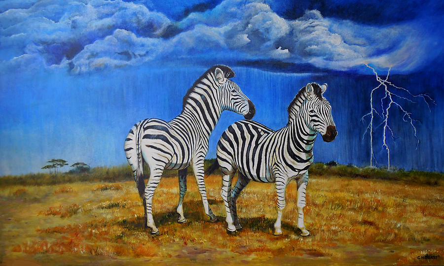 Zebra Painting - Zebra Storm by Michael Durst