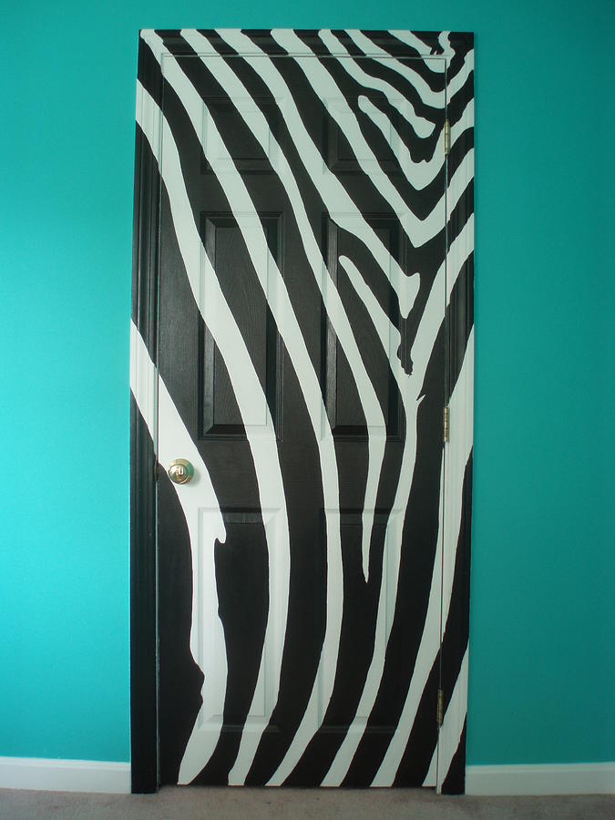 Zebra Stripe Mural - Door Number 1 Painting by Sean Connolly