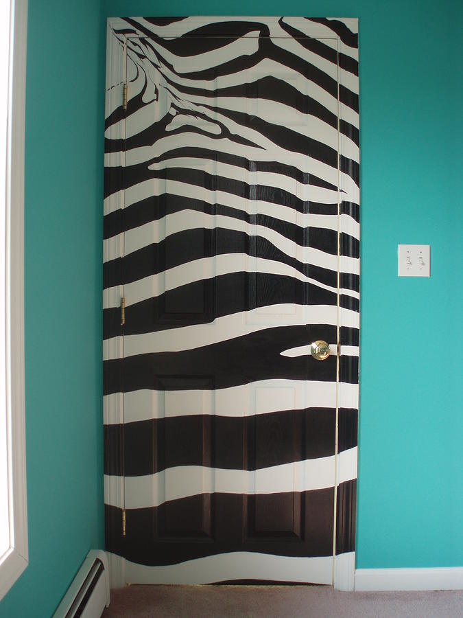 Zebra Stripe Mural - Door Number 2 Painting by Sean Connolly
