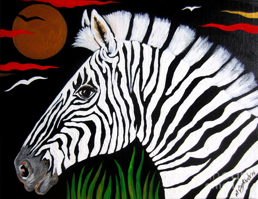 Zebra stripes Painting by Roberto Gagliardi