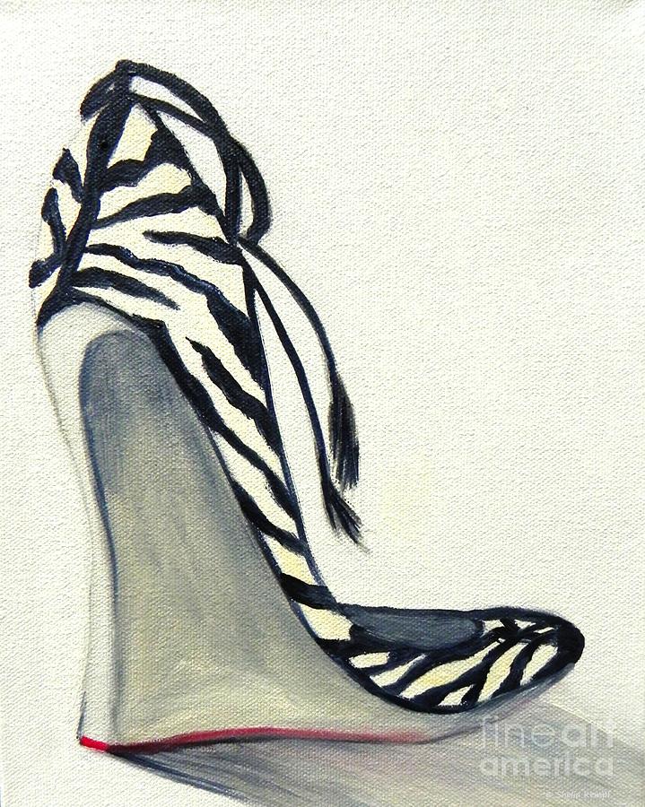 Zebra Wedges Painting by Shelia Kempf