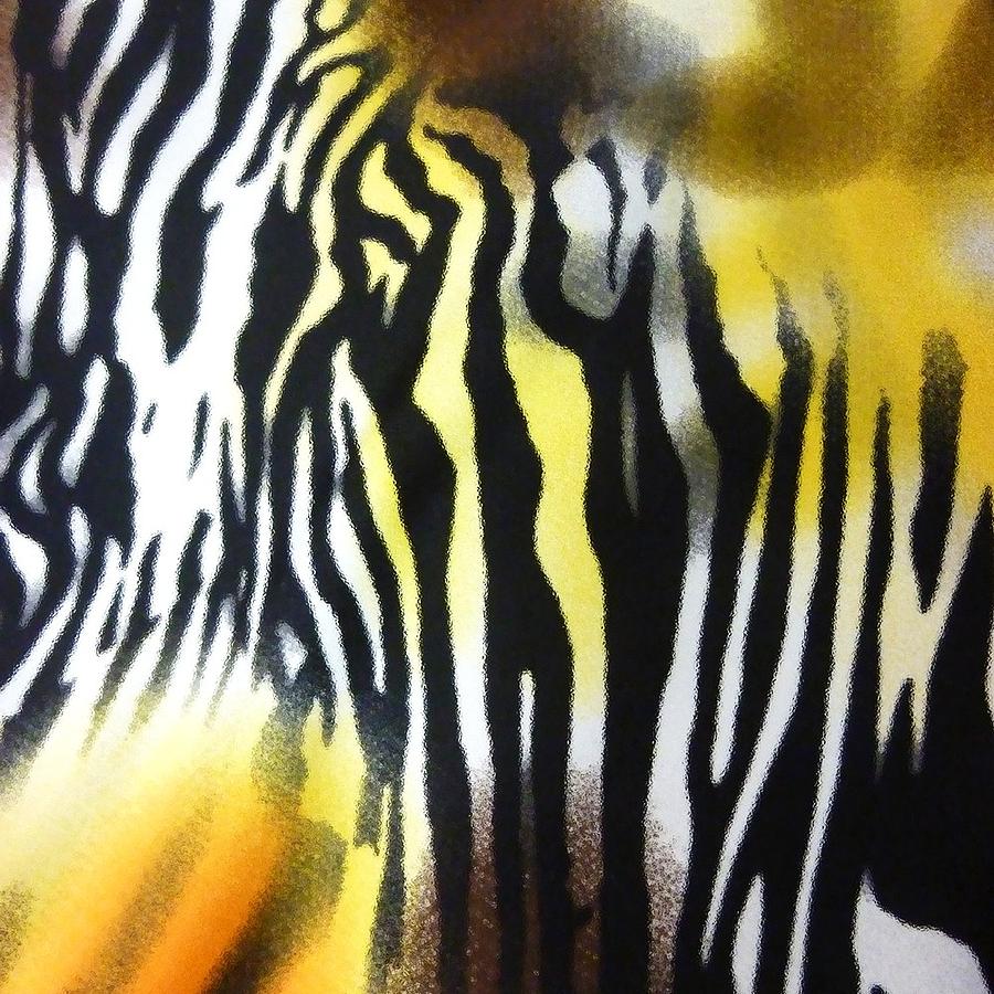 Zebra Yellow Mixed Media by Florene Welebny