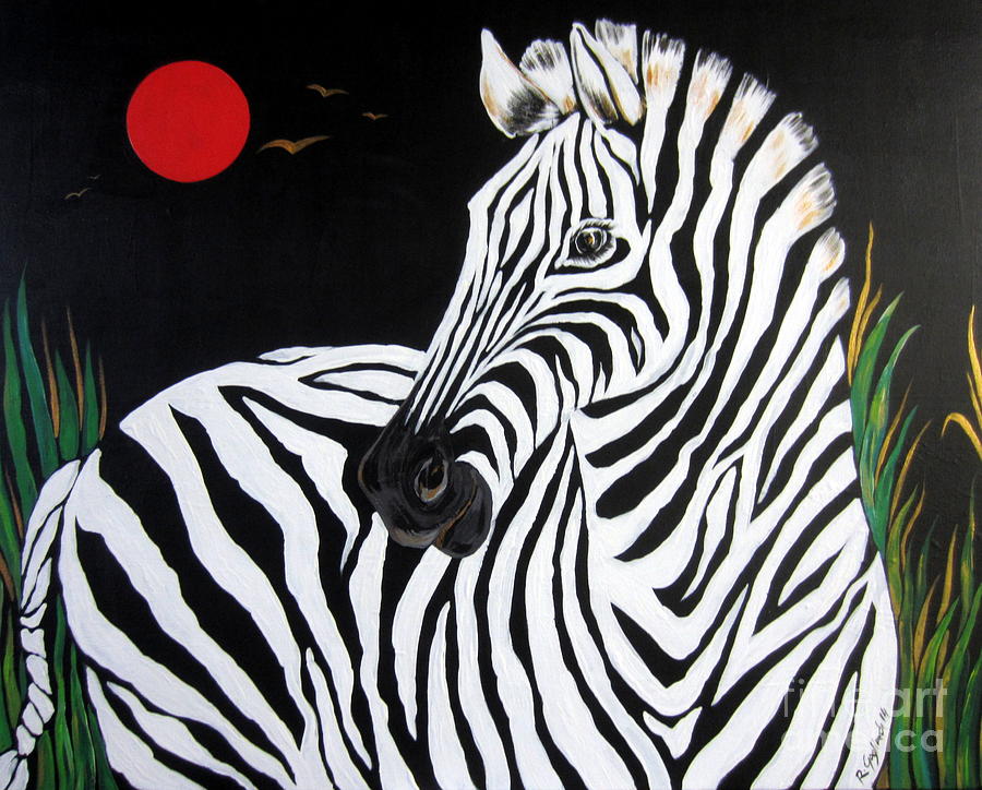 Zebra Zebra Zebra Painting by Roberto Gagliardi