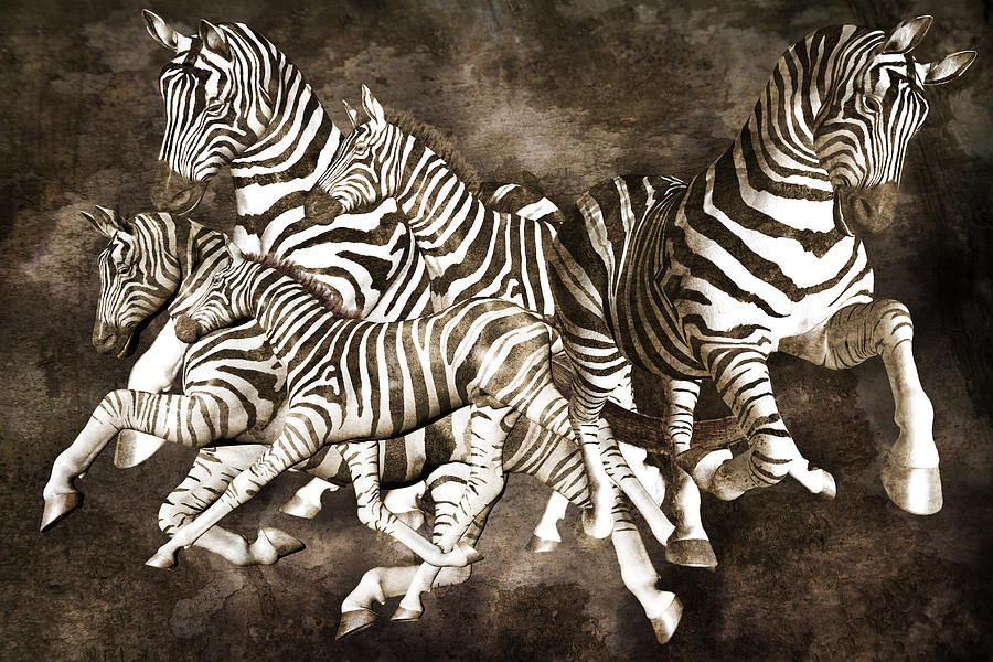 Fantasy Digital Art - Zebras by Betsy Knapp Fantasy Digital Art - Zebras by Betsy Knapp