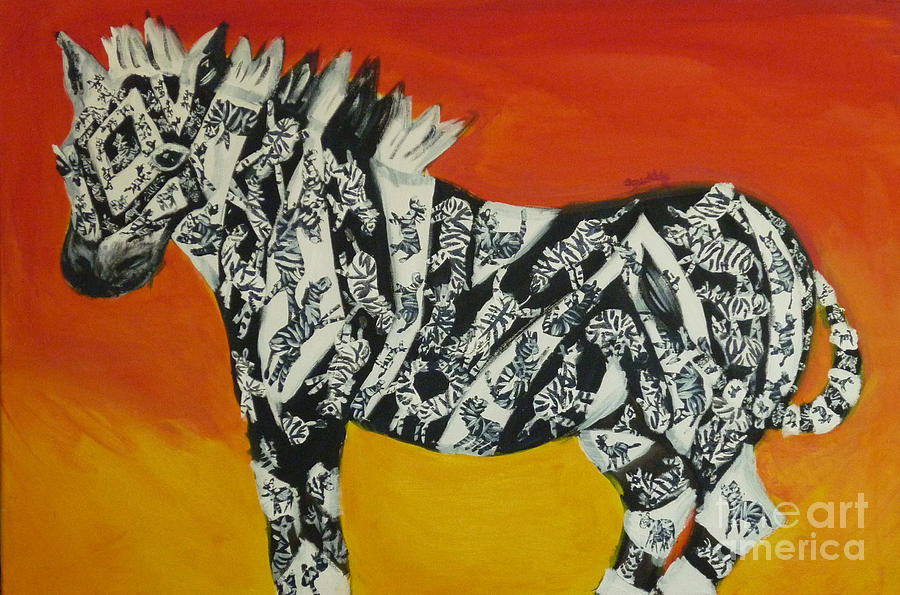 Fantasy Painting - Zebras in Stripes by Cassandra Buckley