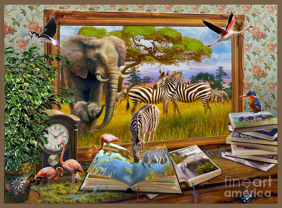 Zebra Digital Art - Zebras by MGL Meiklejohn Graphics Licensing