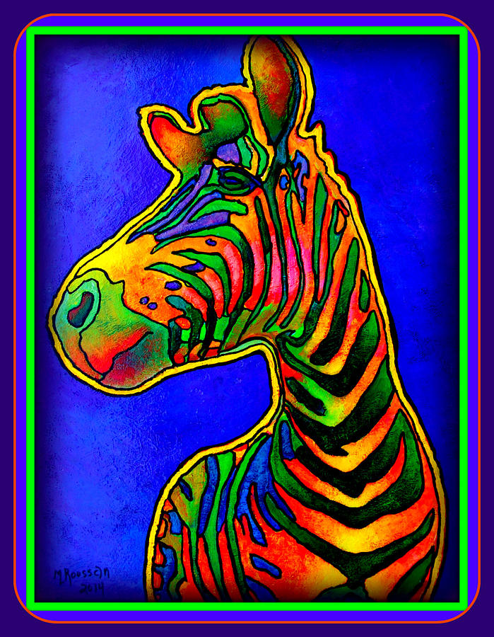 Zeke the Zany Zebra Painting by MarvL Roussan