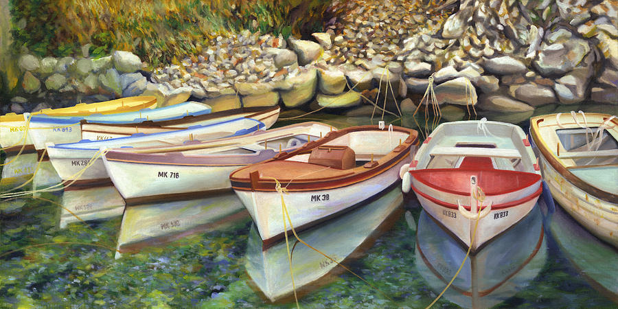 Boat Painting - Zeljkos Parking Lot by Joe Maracic