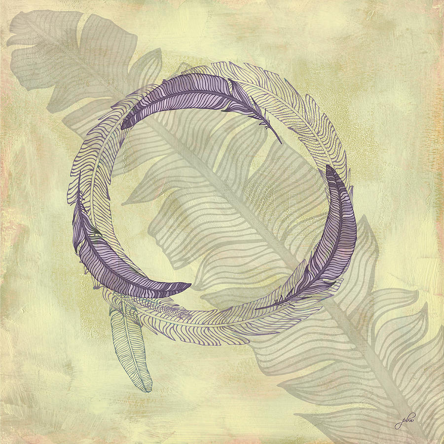 Zen Feather Circle I I I Digital Art by Paulette B Wright