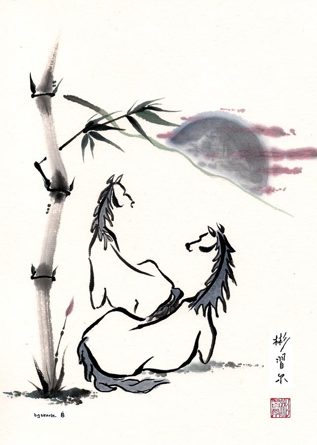Zen Horses Evolution of Consciousness Painting by Bill Searle