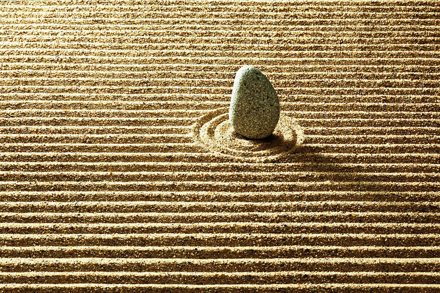 Zen Stone On Sand Photograph by Yuji Sakai
