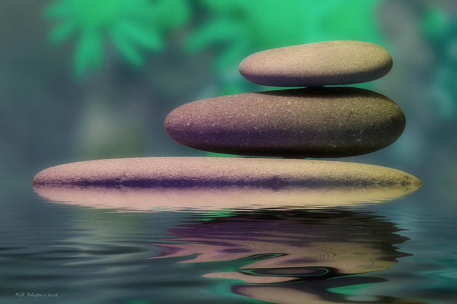 Zen Photograph - Zen Stones 4 by WB Johnston