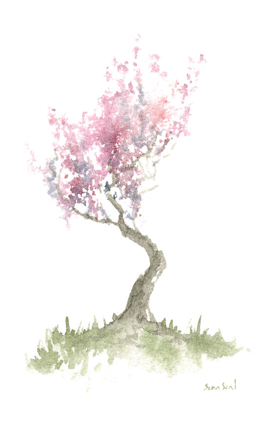 Zen Tree In Spring Painting by Sean Seal
