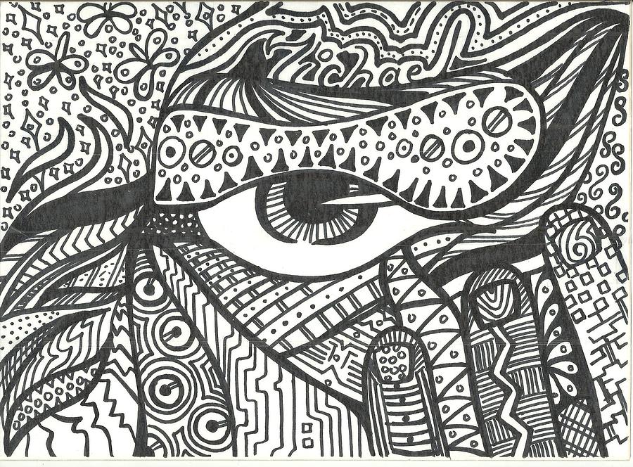 Zentangle Egyptian Eye Drawing by Michael Briggs - Fine Art America