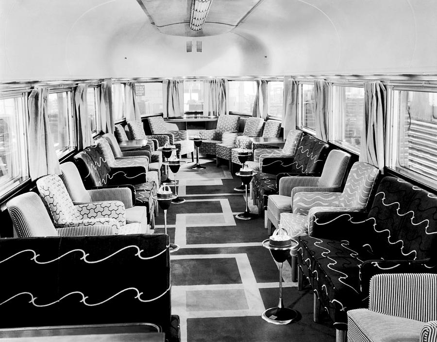 Zephyr Art Deco Lounge Car Photograph by Underwood Archives