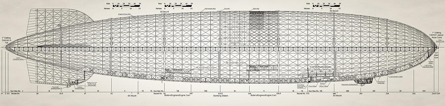 Zeppelin Design Digital Art by Bill Cannon